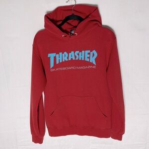 Thrasher Red Iconic Skatewear Pullover Hoodie Sweatshirt S